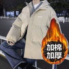夹棉加绒棉衣加厚连帽棉服秋冬季2025新款加厚冬装棉衣外套