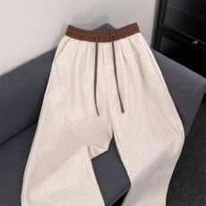 批发【仿羊毛380克立体包边裤头】抽绳<b class='q'>休闲裤</b>男冬季2025新款宽松长裤