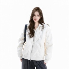 批发美式复古黑色棉服外套冬季新款简约立领宽松加厚保暖防寒棉衣