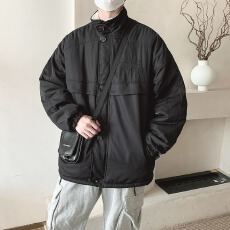 批发羊羔绒棉衣男美式潮牌刺绣高街休闲立领机能风<b class='q'>工装</b>保暖棉袄子外套