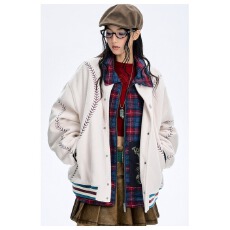 批发新款潮流冬季宽松<b class='q'>棒球</b>棉服男女同款小众设计感美式休闲厚外套