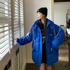 批发冬季羽绒服男士港风宽松面包服连帽加厚外套学生防寒袄子