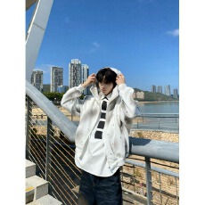 批发美式高街复古扎染珍珠点缀喷绘连帽卫衣男女休闲百搭宽松开衫上衣