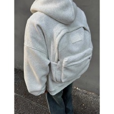 立体后背包300克华棉复合卫衣秋季休闲情侣百搭短款外套夹克