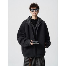 批发【重磅假两件格纹连帽外套】加厚卫衣外套男<b class='q'>潮</b>牌秋冬宽松休闲连帽