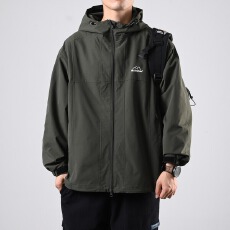 批发冬季冲锋衣男夹克日系<b class='q'>潮</b>牌工装宽松<b class='q'>潮</b>流连帽休闲外夹棉套上衣