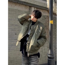 批发【原版面料加厚】冬季美式高街夹衣服男女调侃款棒球工装外套<b class='q'>潮</b>牌