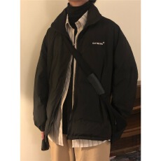 原版质量冬季美式复古通勤黑色棉服男女同款宽松百搭面包外套