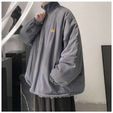 批发【羊羔400g高品质】两面穿羊羔毛外套男冬季棉衣加绒加厚棉服保暖