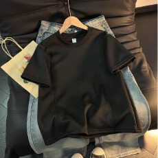 批发【曼巴棉】重磅五分<b class='q'>圆领</b>短袖<b class='q'>T</b><b class='q'>恤</b>男夏季新款宽松休闲百搭体恤衫