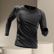 批发【180克牛奶丝】速干紧身衣长袖运动打底上衣跑步健身内衣训练服