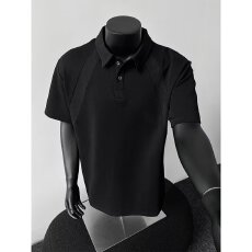 批发2026夏季新款解构拼接空气层短袖POLO衫男女复古潮牌情侣翻领体恤