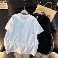 批发夏季简约休闲<b class='q'>V领</b>短袖<b class='q'>T</b><b class='q'>恤</b>男cleanfit帅气网红纯色轻熟风重磅<b class='q'>t</b>上衣