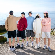 情侣男女同款防晒衣2025新款夏季薄款透气撞色拼接连帽防晒服