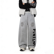 批发<b class='q'>美式</b>复古直筒街舞<b class='q'>休闲</b>运动卫裤男女春季宽松百搭跳舞阔腿裤子潮流