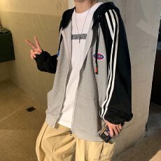 批发春秋<b class='q'>新款</b>卫衣男连帽宽松韩版港风<b class='q'>情侣装</b>开衫外套女休闲潮ins