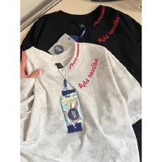 批发重工刺绣~美式潮牌纯棉短袖<b class='q'>t</b><b class='q'>恤</b><b class='q'>男</b>款夏季情侣装设计感小众女装上衣