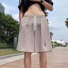 直筒防水刺绣速干短裤男2026新款夏天户外薄款休闲宽松运动五分裤