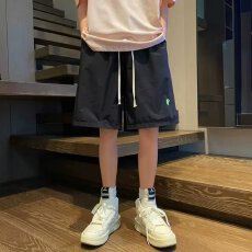 直筒防水刺绣速干短裤男2026新款夏天户外薄款休闲宽松运动五分裤