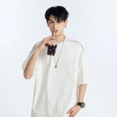 2026夏季重磅正肩t恤男女情侣装百搭小领口短袖美式cleanfit半袖