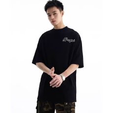 美式重磅2026ss刺绣圆领短袖T恤 男女同款宽松潮牌大码潮流流行