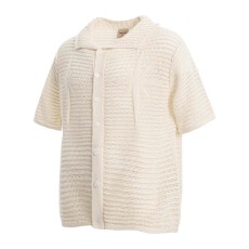 批发美式cleanfit慵懒镂空薄款开衫短袖<b class='q'>衬衫</b><b class='q'>男</b>款夏季老钱风高级感针织