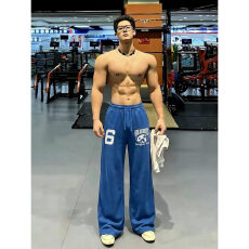 2026夏季美式潮牌字母印花直筒垂感卫裤男复古宽松百搭阔腿休闲裤