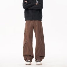 美拉德咖色工装牛仔裤男2026春秋潮牌vibe水洗直筒裤弯刀微喇裤子