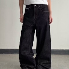 批发<b class='q'>欧美</b>风新款美式复古宽松直筒牛仔<b class='q'>裤</b>显瘦拖地阔腿<b class='q'>裤</b><b class='q'>弯刀</b>设计感宽松