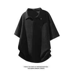 批发原版面料复古老钱风麦穗纹POLO衫男短袖夏季美式潮流重磅翻领<b class='q'>T</b><b class='q'>恤</b>