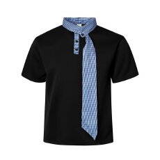 2026年新款黑色休闲夏季新款上衣领口拼接短袖T恤百搭体恤