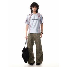 批发亮面插肩撞色运动球衣”美式复古boxy凉感正肩短宽短袖<b class='q'>T</b><b class='q'>恤</b>