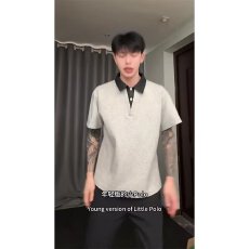 批发夏季新品短袖男翻领polo衫美式正肩V领假两件<b class='q'>T</b><b class='q'>恤</b>男痞帅潮牌休闲