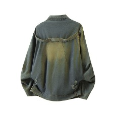 牛仔外套男春秋款水洗做旧痞帅高级感设计潮牌欧美街头飞行员夹克