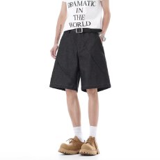 中性风黑色高腰五分裤男秋冬高级感阔腿压褶西装短裤靴子裤休闲裤