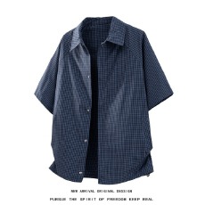 原版格子布抽绳85%棉15%涤纶