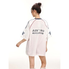 批发美式舒适网面涂鸦star徽章式2026橄榄球球衣宽松短袖<b class='q'>T</b><b class='q'>恤</b>