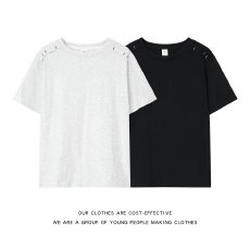 纯棉面料潮流短袖t恤男圆领套头上衣夏季美式重磅宽松体恤衫