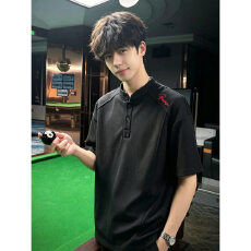 2026新款男士短袖T恤立领半袖体恤夏款男装商务休闲潮流上衣服