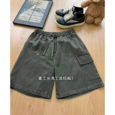 批发春秋季水洗弹力直筒<b class='q'>短裤</b><b class='q'>牛仔</b>裤宽松加肥<b class='q'>男</b>士休闲裤卡其色哈伦裤潮