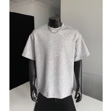 批发夏季满天星设计感小众皮扣垫肩T恤<b class='q'>男</b>短袖韩版痞帅高级感重磅上衣