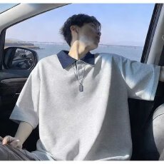 新款撞色半拉链短袖POLO衫男女简约高级感休闲通勤百搭上衣潮流