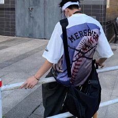 夏季新款美式复古拼接透气球衣T恤男女宽松设计潮牌小众短袖上衣