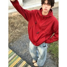 批发新款美式休闲百搭防风机能风冲锋衣外套男<b class='q'>秋</b>系高街潮牌登山服连帽