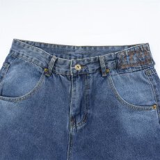批发男装女装做旧水洗牛仔短裤休闲直筒宽松中腰七分裤夏潮