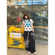 批发美式复古高街印花阔腿裤男女宽松伞兵裤爵士舞<b class='q'>休闲裤</b>弯刀长裤潮流