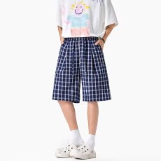 批发美式复古格子裤男高级感运动休闲短裤夏季<b class='q'>潮</b>牌痞帅五分裤