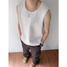 批发220克闪电重工刺绣背心<b class='q'>男</b>款潮流痞帅cleanfit<b class='q'>运动</b>无袖<b class='q'>t</b><b class='q'>恤</b>美式坎肩