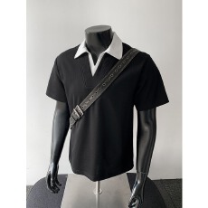 1122# 260克纯棉华棉 35%棉含量 原版做法-黑色 花灰 M~2XL