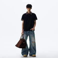 批发美式大码短袖POLO衫男士<b class='q'>夏</b>季薄款休闲翻领半袖简约时尚宽松t恤衫